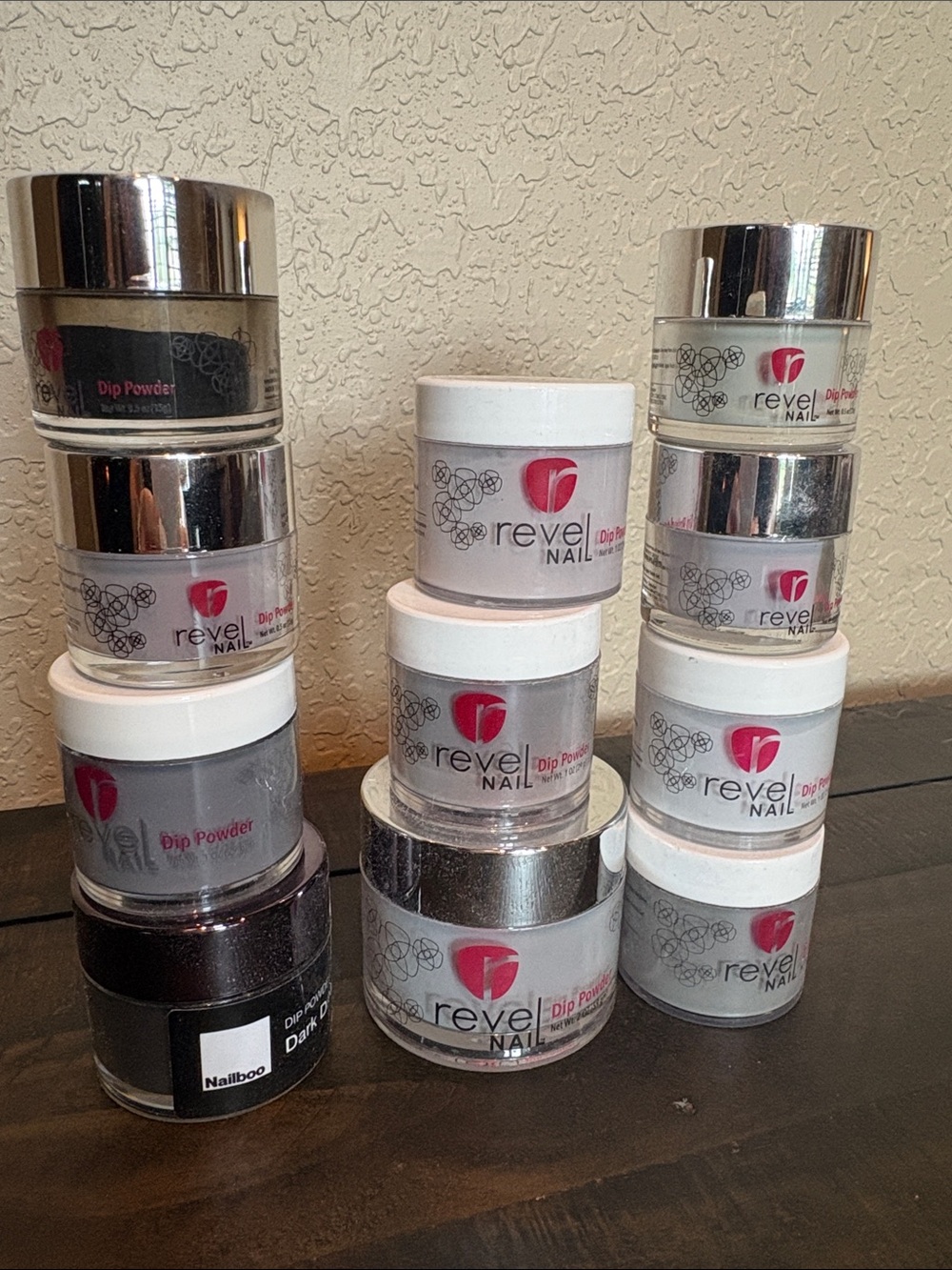 Revel Nail Dip Powder -Grays and Blacks